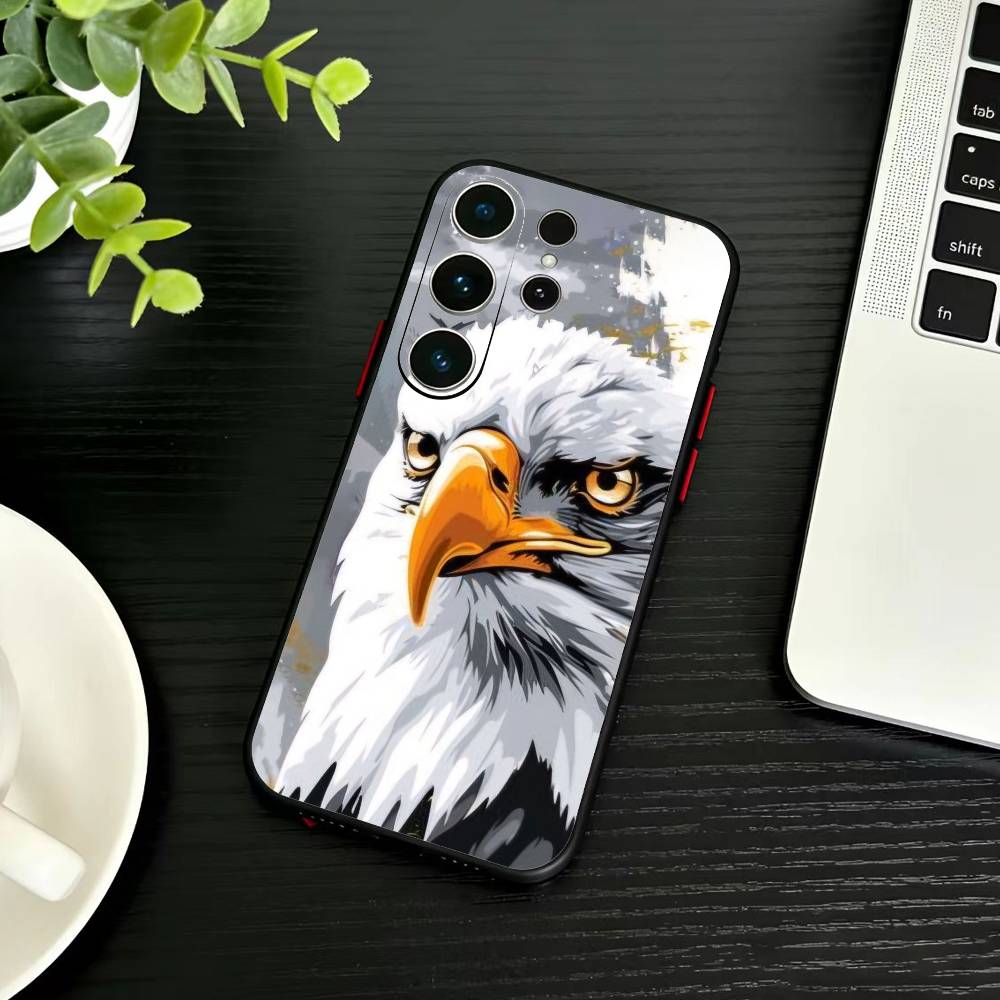 Cool Eagle Phone Case For Samsung S26,S25,S24,S23,S22,S30,S21,Ultra,Plus,FE 5G Black Soft Cover