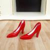 3 Pairs 1/12 Scale Dollhouse Mini Hand Drawn Shoes Miniature High Heels Shoe Decoration For Doll Diy Accessories Toys