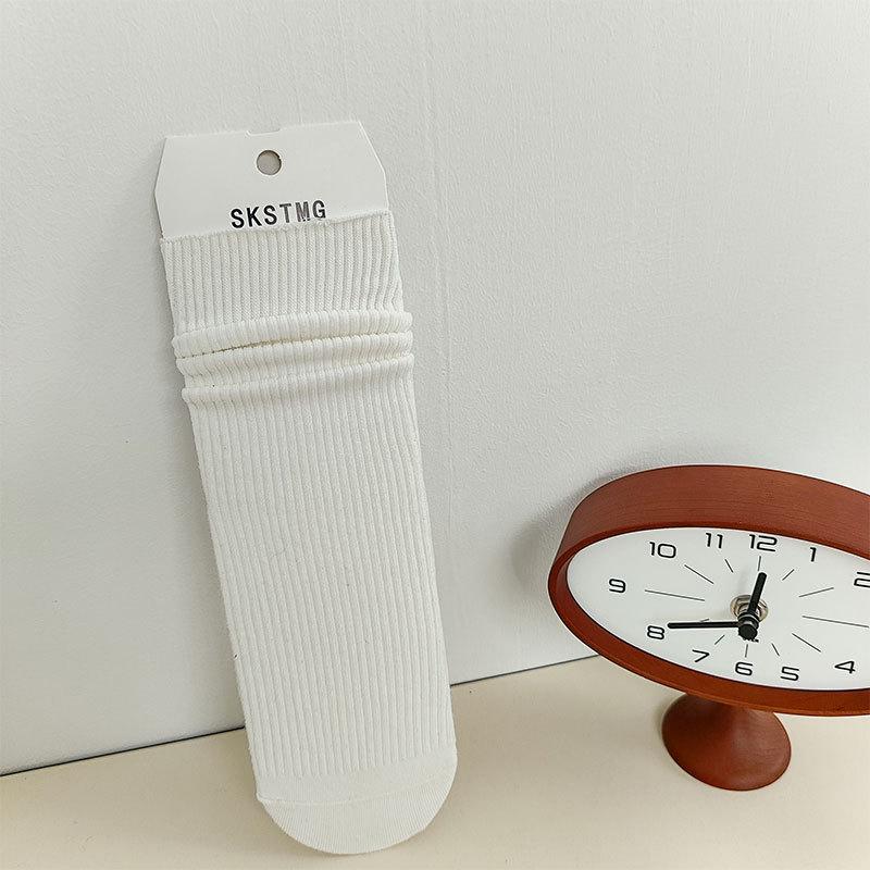 Dui Dui Socks, Women's Mid-calf Socks for Autumn and Winter, Solid-colored Cotton Socks, Trendy Stretch Women's Socks, Long Socks