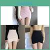 Gonna Corta Irregolare a Vita Alta da Donna con Tessuto Elasticizzato in Misto Cotone per Uso Casual Primaverile