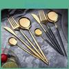 Service Cutlery 4pcsset 1 For Set Mirror Polished Stainless Steel Dinnerware Set Flatware Fork Knife Spoon Wedding Silverware Set