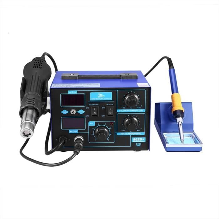 Station de Soudage électronique numérique 2 en 1 avec pistolet à air chaud 862D avec Fonction de Stabilisation de la Température