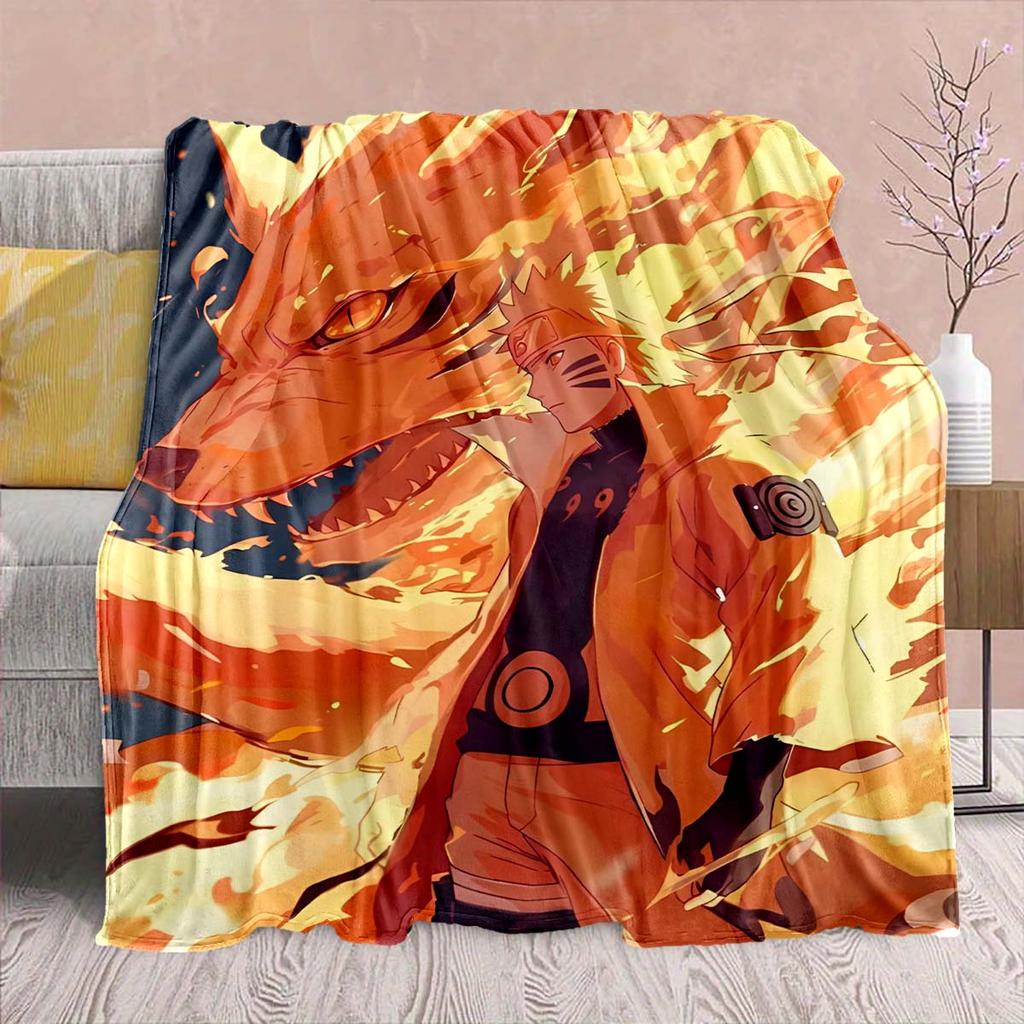 Naruto Anime Flannel Blanket - Soft Warm Perfect for Sofa, Bedding Camping Travel Office Home Decor -QJY
