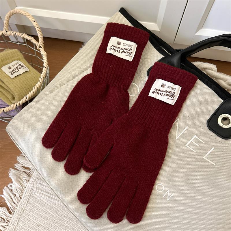 Womens Ladies Warm Winter Thick Thermal Woolen Knitted Touch Screen Gloves