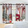 Winter Snow Scenery Blackout Curtains Snowman Pine Forest Pattern Bedroom Living Room Darkening Noise-reducing Window Curtain