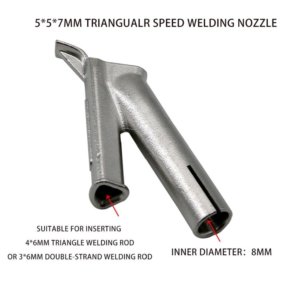 4pcs/Set 5mm Round & Triangular Speed Welding Nozzle Tacking Nozzle For Hot Air Welder Torch Welding Plastic Rods
