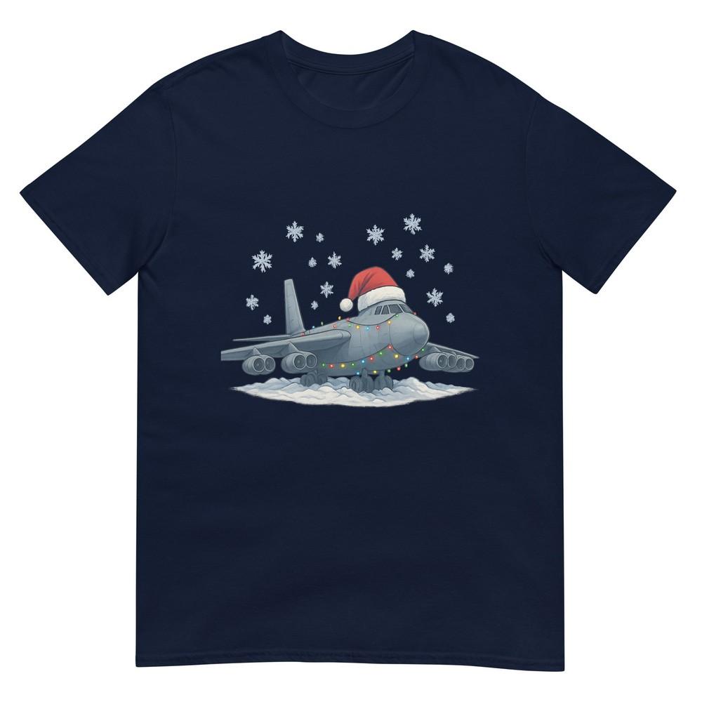 Christmas Lights Wrapped On Air Plane B52 Military Aircraft TShirt S