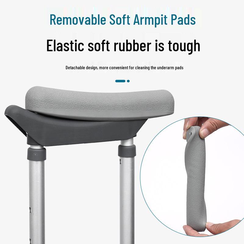 Lightweight Non-Slip Aluminum Alloy Walker with Double Armpit Crutches for Elderly and Disabled Rehabilitation