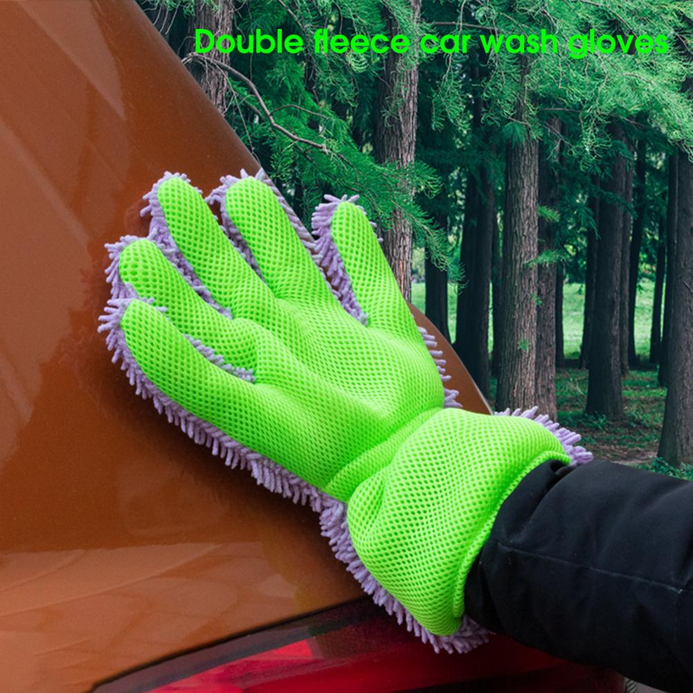 Car Washing Glove Coral Fleece Non-scratching Effortless Universal Chenille Auto Wash Glove Car Wash Glove Stain Removal