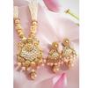 Pearl & White Stone Studded Necklace Jewellery Set For Women
