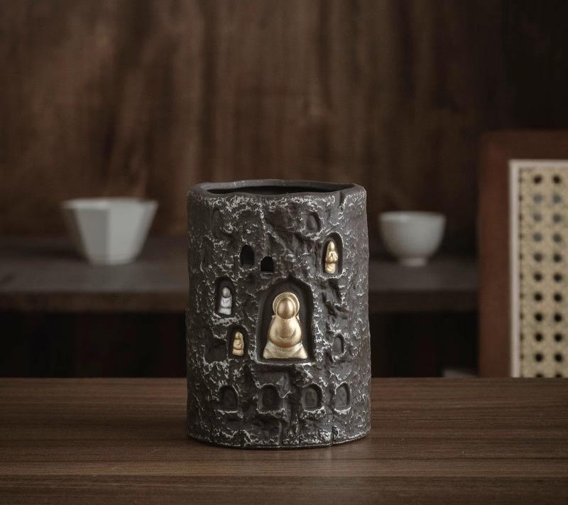

Dunhuang merchandise Thousand Buddhas mural pen holder storage bucket ornament living room tea room office desktop antique gifts