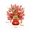Family Red Wealth Decoration, Gold Artificial Plant and Fruit, Eucalyptus Leaves, Spring Festival Decoration, Flower Arrangement