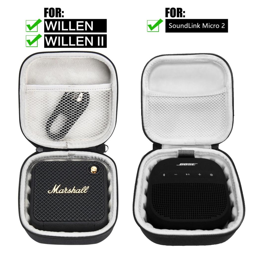Fenmaru Storage Case, Protective Case for Bose SoundLink Micro 2, Marshall WILLEN 2, and Marshall WILLEN 2 Wireless Bluetooth Speakers (Black)