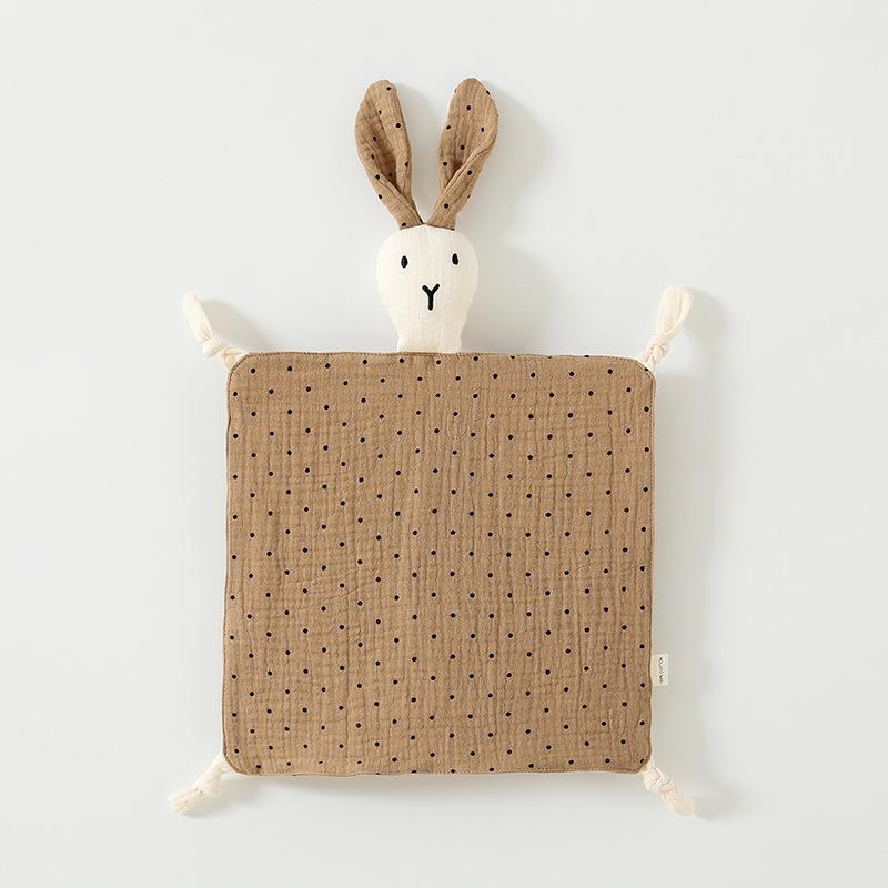 Pure Cotton Baby Comfort Toy: Rabbit Sleep Companion Crinkle Handkerchief