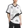 adidas Originals Adilenium 2 Season Team 93 Striped Letter Soft V-Neck Breathable Loose Short Sleeve Jersey Men Jersey White JN0808