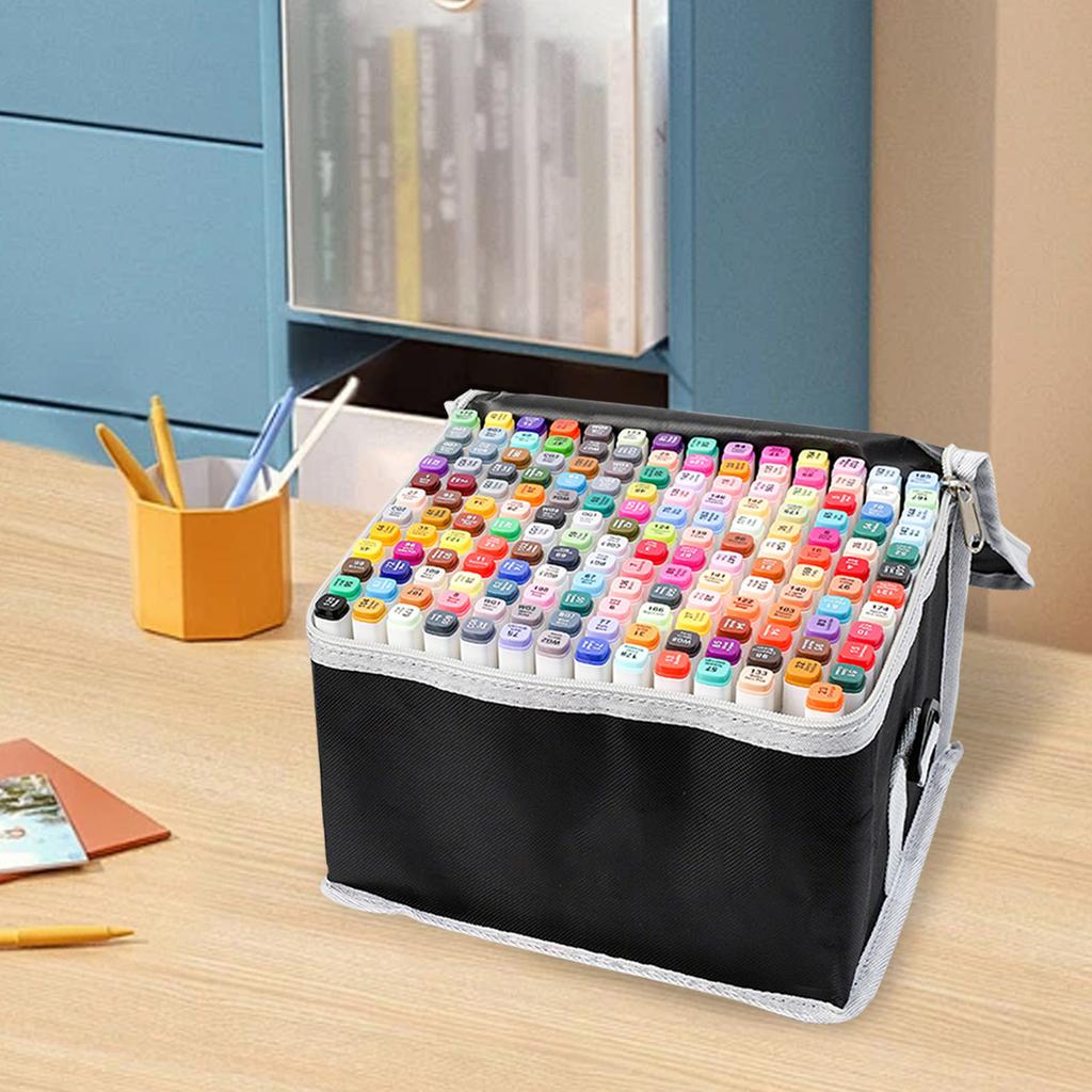 Set de markere cu vârfuri de pensulă pentru artiști adulți, ilustrații de colorat - markere din lemn de santal - pensulă cu vârf fin 144 ml