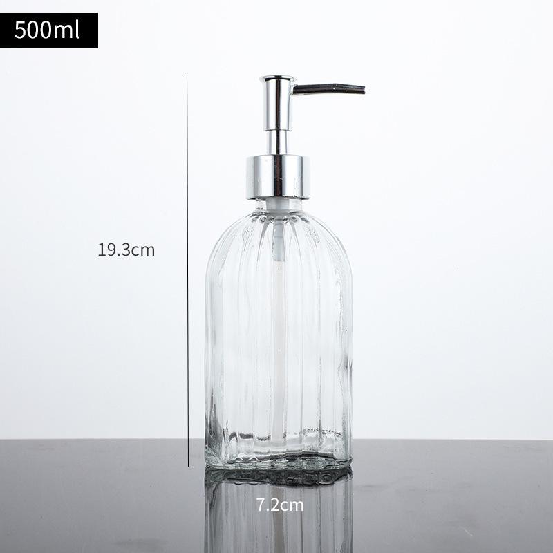 Transparent Glass Pump Bottle for Soap, Shampoo, & Shower Gel