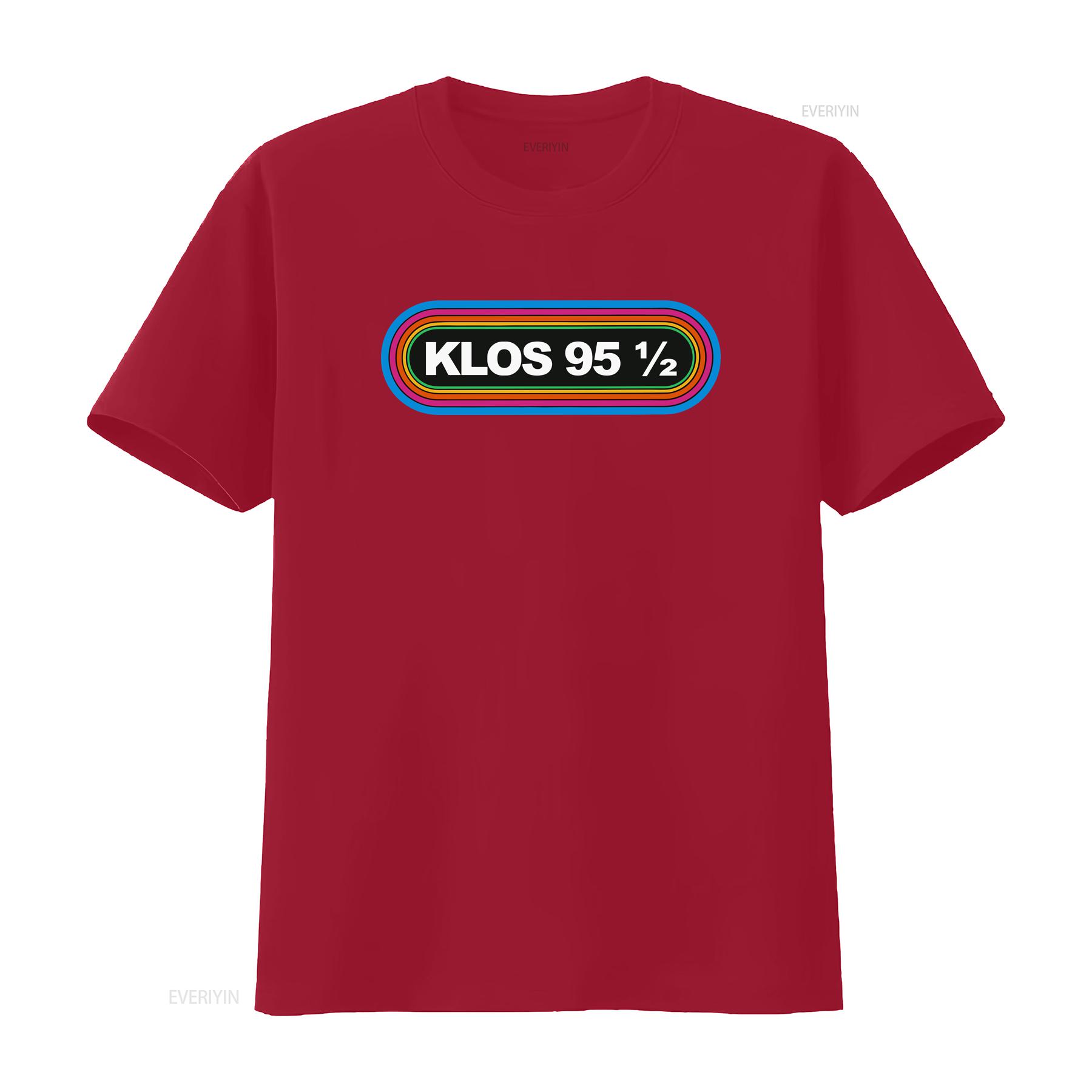 

KLOS 955 Logo Famous Classic Rock Radio Station 9512 Mens T shirt vintage Washed graphic Top For Everyday Wear homme Stretched S
