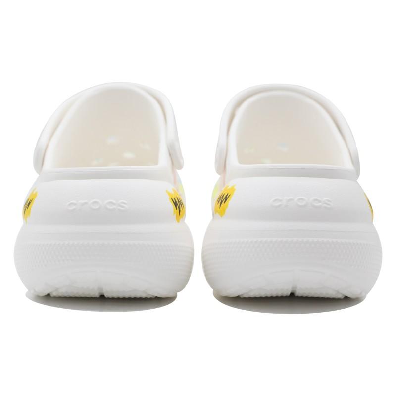 Crocs Crush Clog Dopamine Graffiti EVA Puff Niche Versatile Hole Shoes Unisex Yellow and White
