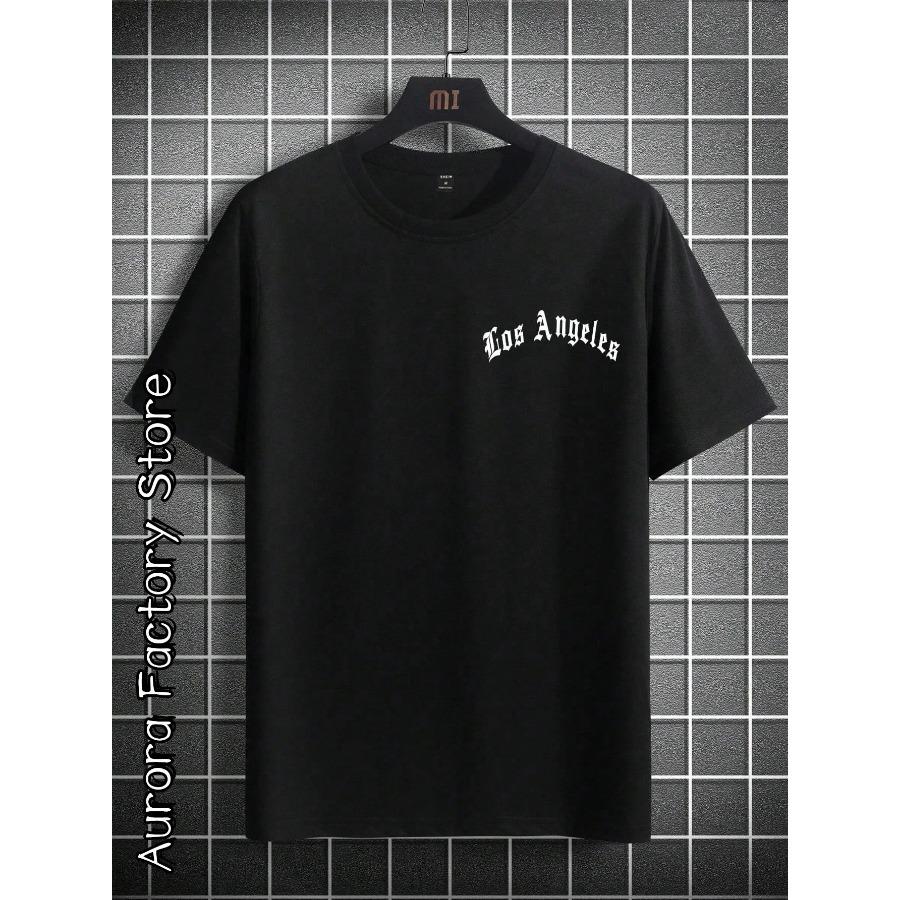 

Футболка из хлопка Los Angeles, летняя, мужская, спортивная, для фитнеса, топы, футболки, мужская, повседневная, с коротким рукавом, хлопковая, модная, с принтом букв, уличная S