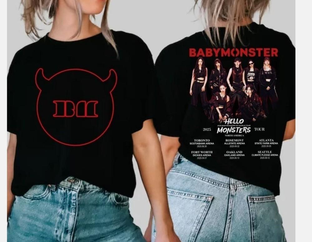 Футболка Babymonster Hello Monster World Tour 2025 В США, Унисекс футболка Babymonster Hot Sauce XXXXL