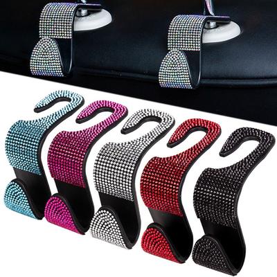 Rhinestone Car Clips Storage Hanger Headrest Hook Car Seat Back Hidden Hook Car Seat Bracket