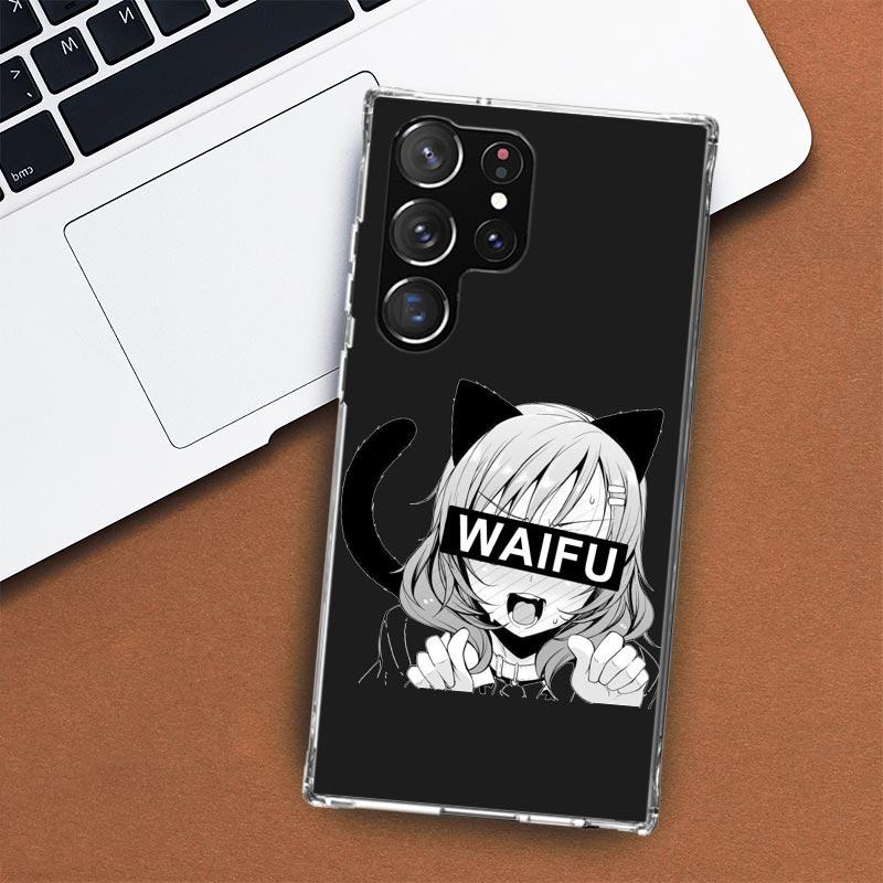 Sugoi Senpai japonské pouzdro na telefon Anime Waifu pro Samsung Galaxy S24 S23 S22 Ultra S21 S20 Fe S10 Plus S10E S9 S8 + Shell Coque