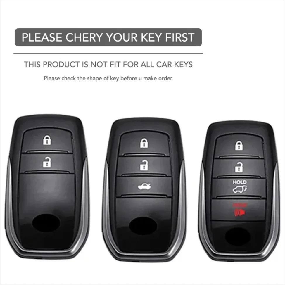 Silicone Car Key Case Cover For Toyota Land Cruiser 200 300 Prado Crown TLK 200 Yaris Cross Hilux Innova Fortuner Camry 55 Key