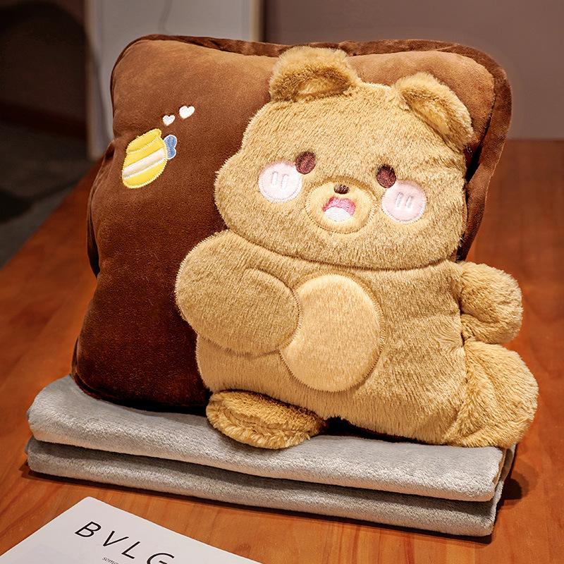 

2 в 1 Подушка-одеяло с рисунком из мультфильма Подушка для офиса с кондиционером Многофункциональные автомобильные фланелевые одеяла blanket 100x170cm