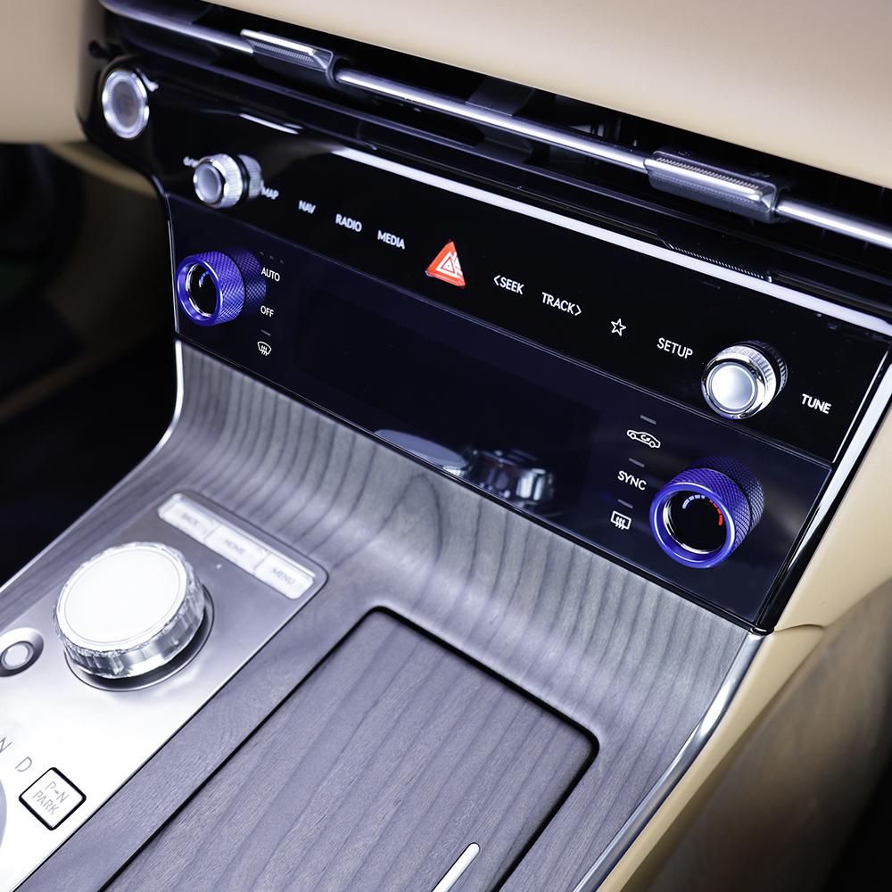 For Genesis G80 RG3 2025 2026 2pcs Aluminum Alloy Air Conditioner Adjustment Knob Trim Ring Cover Interior Accessories