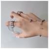 925 Sterling Silver Rings For Women Geometric Fine Jewelry Finger Adjustable Simple Vintage Chain Ring For Party Birthday Gift