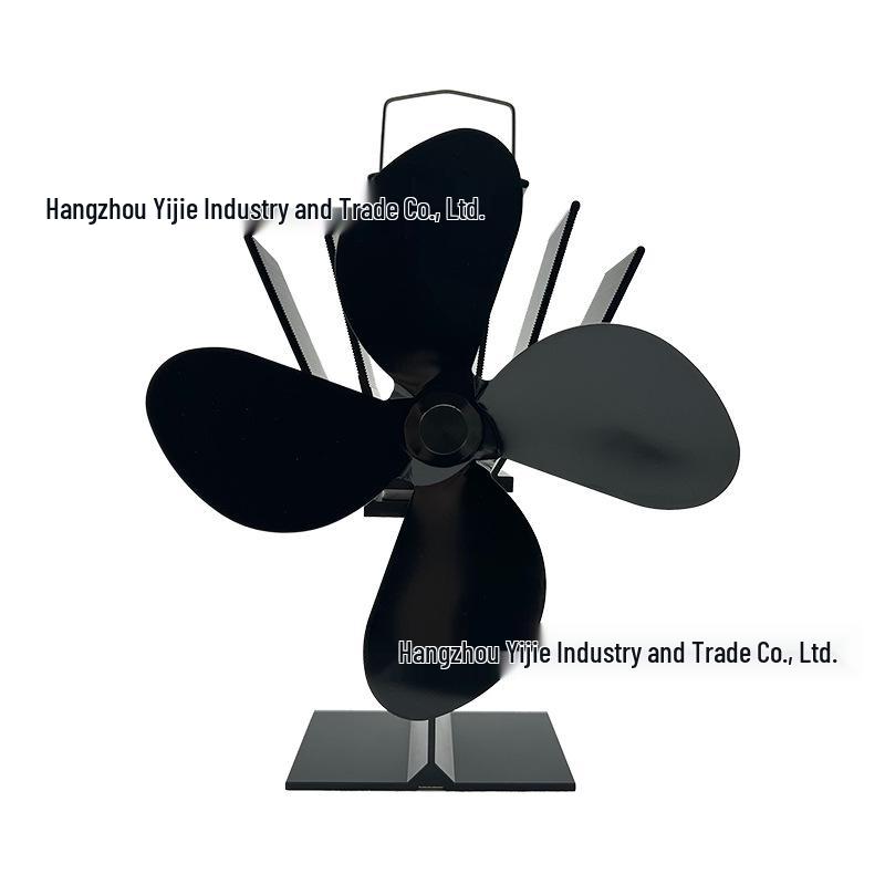 Heat-Powered 4-Blade Wood Fireplace Fan