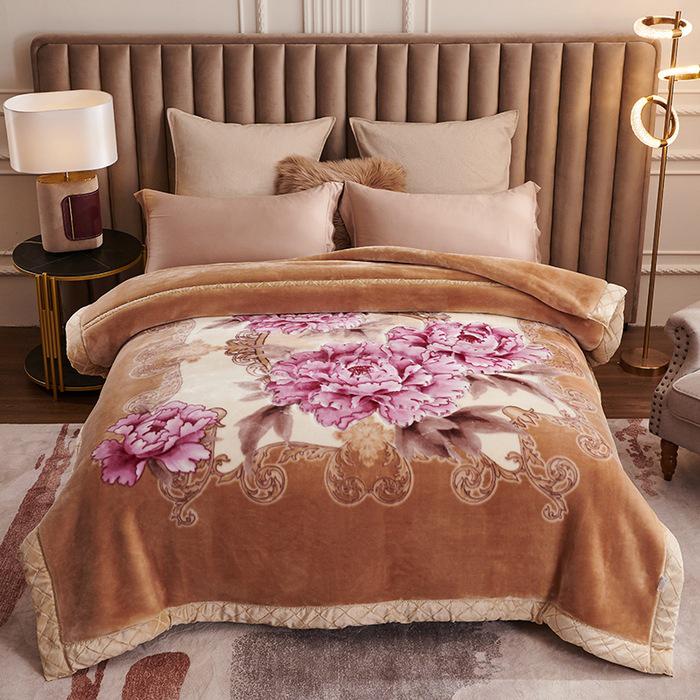 Double-Layer Thickened Raschel Winter Blanket - Ultra Soft Household & Wedding Gift Blanket