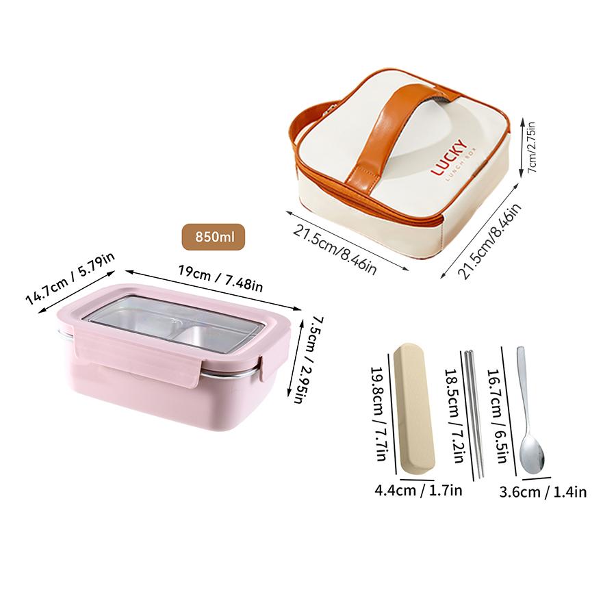 304 Edelstahl Bento Lunchbox für Kinder Schüler Einzel-/Doppelkammer Versiegelt Tragbarer Lunchbehälter Mikrowellengeeignet