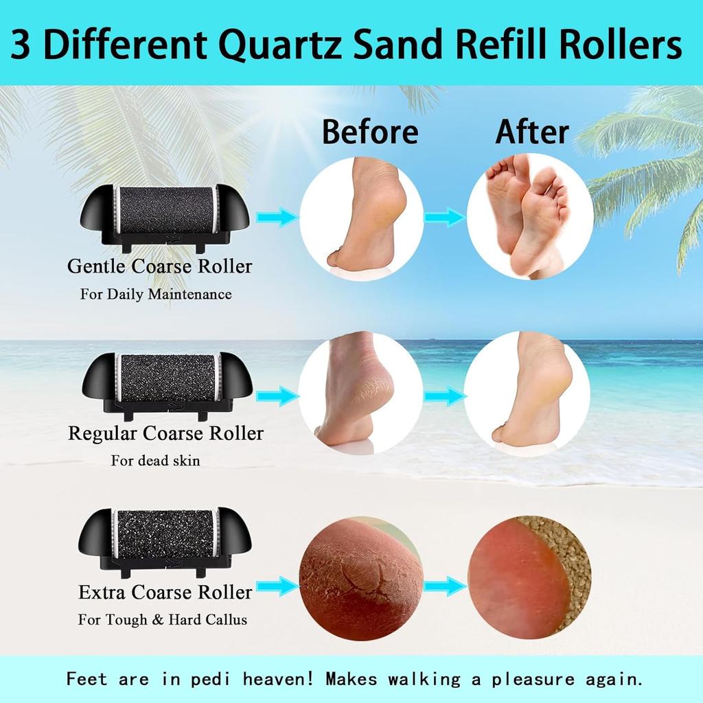 Electric Foot Callus Remover Foot Care File Heels Dead Skin Pedicure Tool Electronic Foot Grinder and Replacement Sandpaper