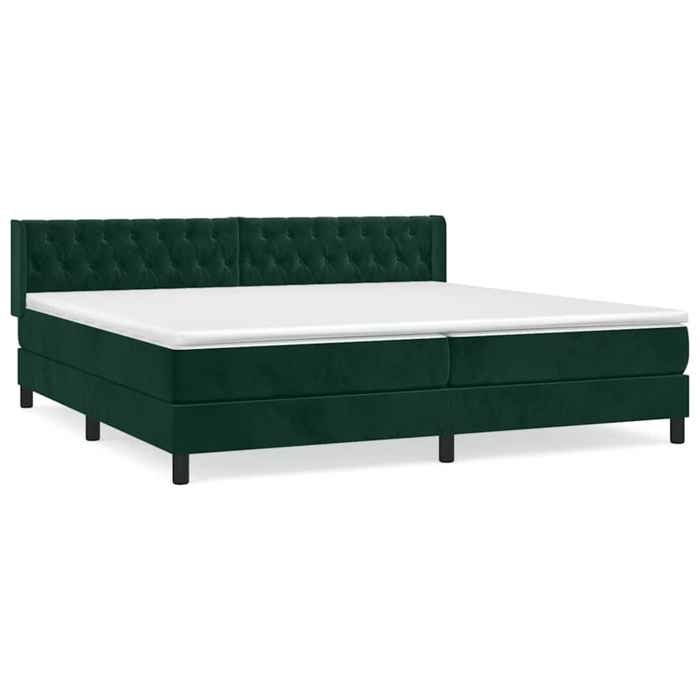 Maison Exclusive - Sommier à lattes de lit et matelas Vert foncé 200x200cm Velours