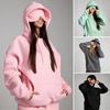 2Pcs/Set Airplane Mode Travel Hoodie Pullover Hoodie with Built-in Eye Mask Wearable Blanket Hoodie with Hidden Pockets Pants Long Flights