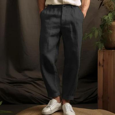 Heren Rechte Pijp Broek Effen Kleur Casual Broek Ademend Losvallende Broek