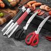 Stainless Steel Korean-Style BBQ Scissor Tongs Set - Ideal for Grilling, Steak, and Kitchen Use