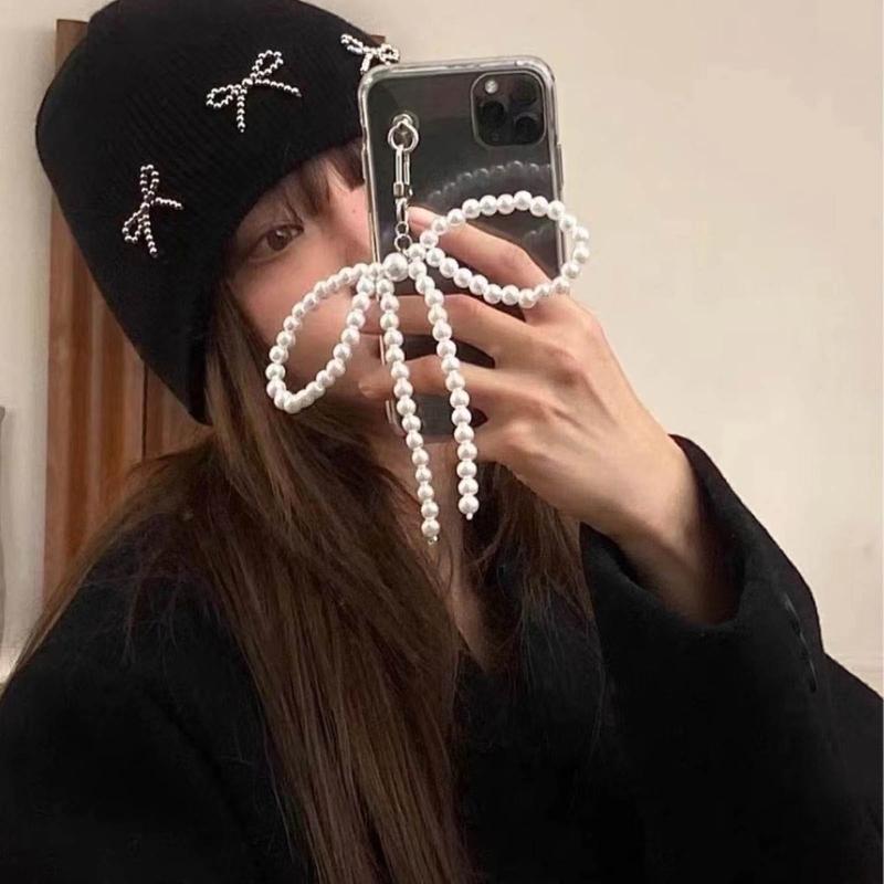 Bowknot Phone Charm Strap Keychain Phone Lanyard String Women Bag Pendant Gift
