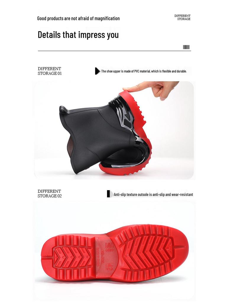 Men's Outdoor Non-Slip Waterproof Rain Boots for Mountain Climbing & Fishing