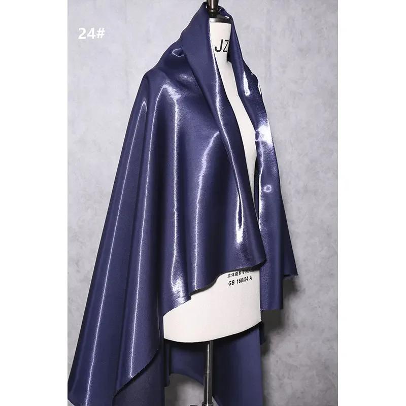 150Cm Wide Luxury Glossy Metallic Liquid Satin Fabric Galaxy Shiny Cloth Crafts for Fashion Designer Show Dress Comfort Material
