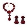 Personalized retro trend exaggerated irregular geometric splicing necklace earrings jewelry Maillard creative accessories