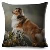 Shetland Sheepdog Cute Pet Animal Dog Printed Pillowcase Decor Cushion Cover for Sofa Home Car Polyester Pillow Case 45*45cm