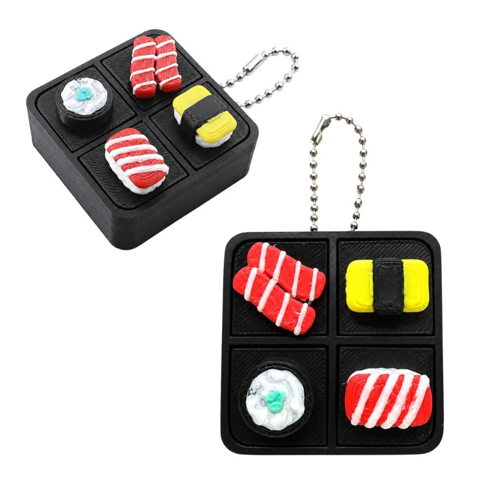 Cartoon 3D Printed Clicker Toys Sushi Stress Relief Toys New Keyboard Fidget Keychain Gifts Style A