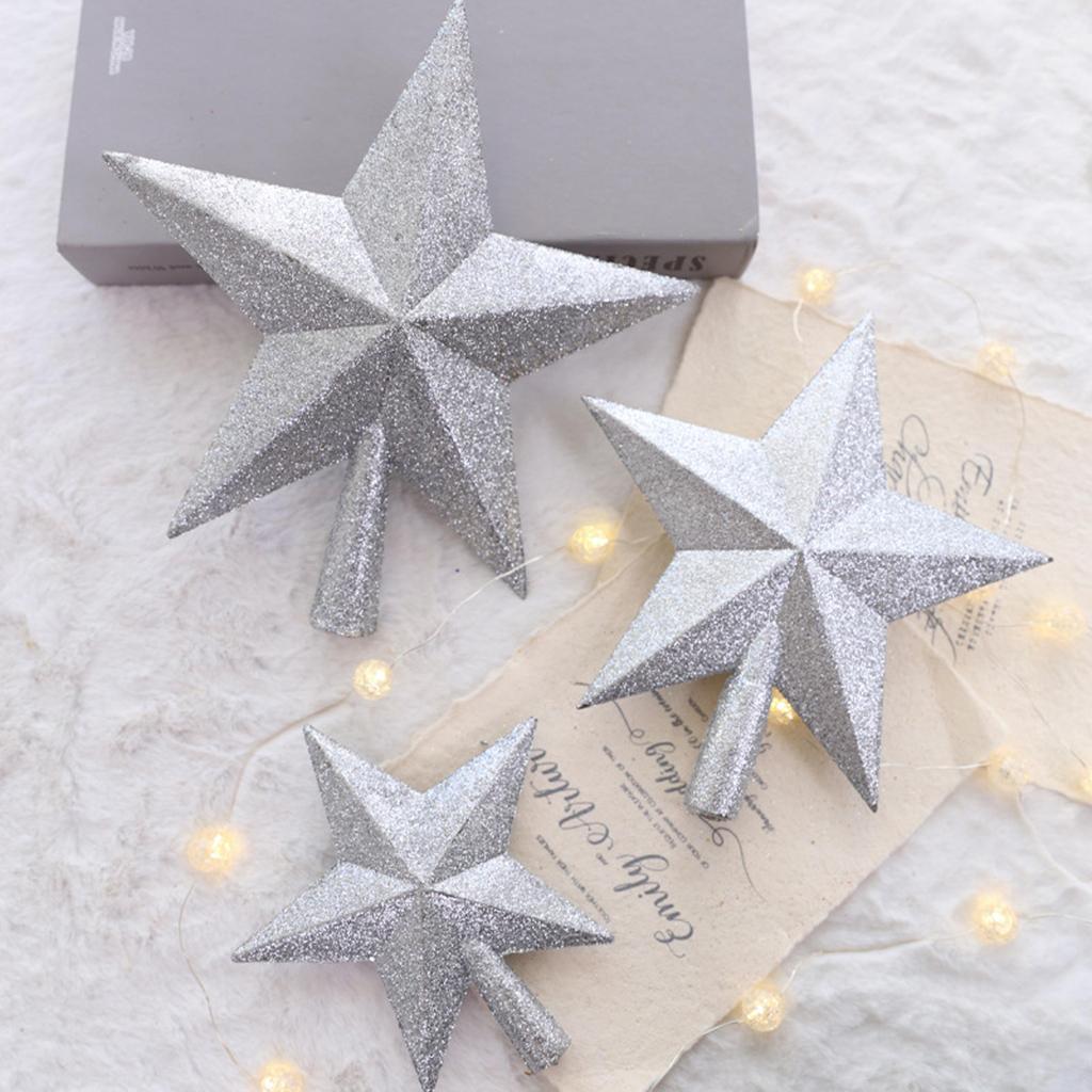 Christmas Decorations, Christmas Tree Top Star, 20CM Glitter Five-pointed Star Accessories