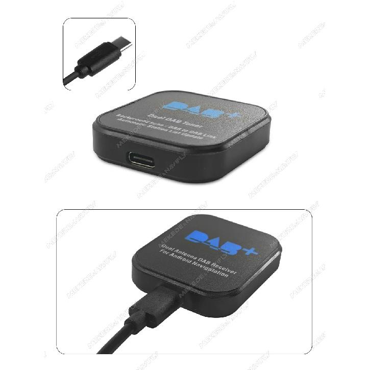 For EU Digital Broadcast Universal Android Car Autoradio Dual Antenna DAB+ Adapter Type-C MCX Antenna Interface with Screen