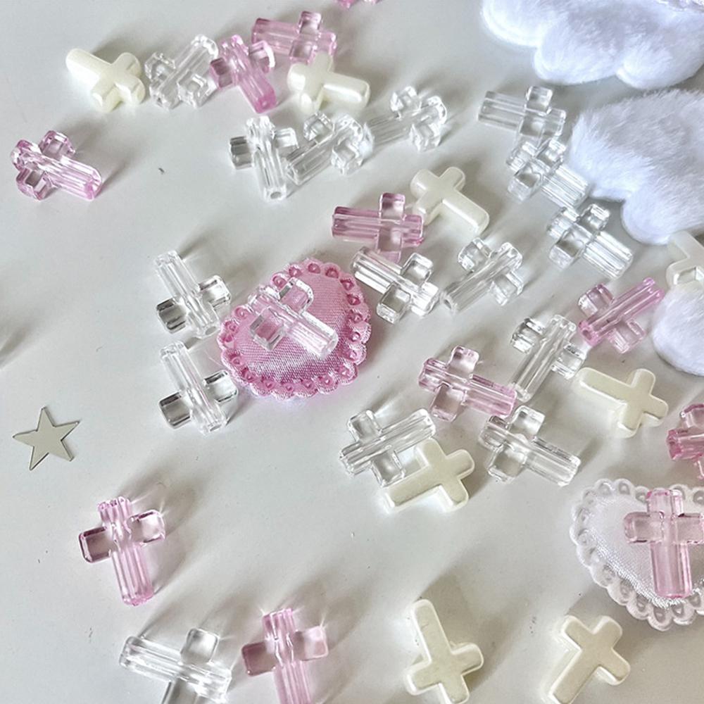 10Pcs Transparent Cross Accessory Packaging Material Cross Bead Diy Card Bag Accessory Bracelet Necklace Accessory