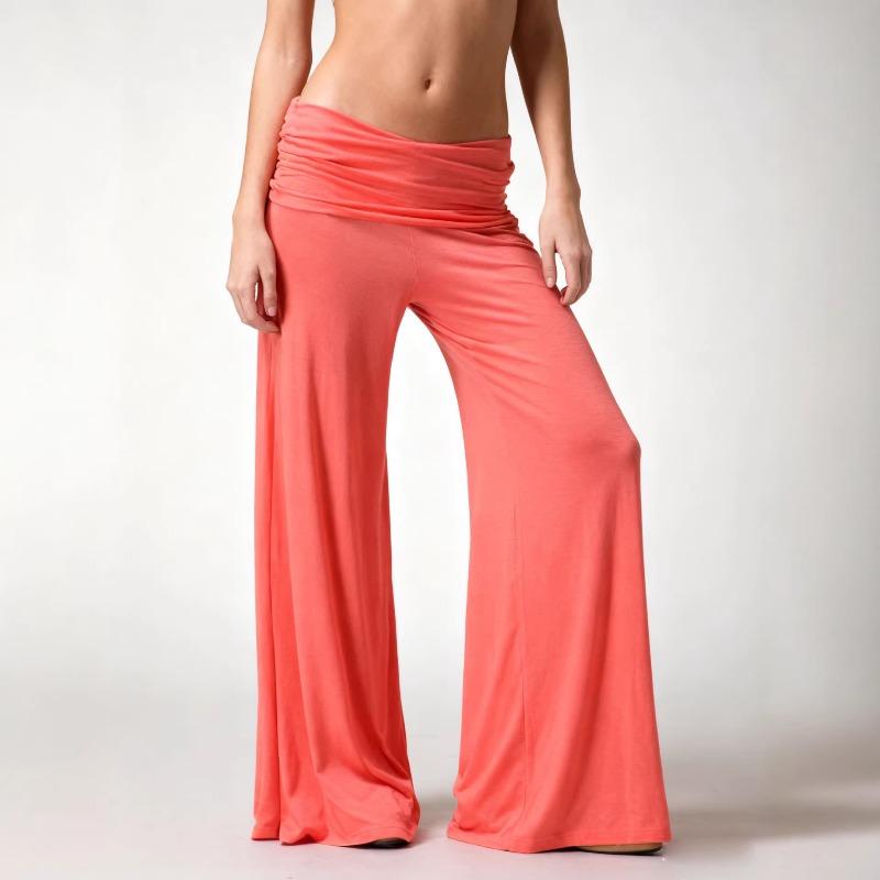 VEZFAA Pantalons et corsaires taille haute imprimés couleur unie pour femmes