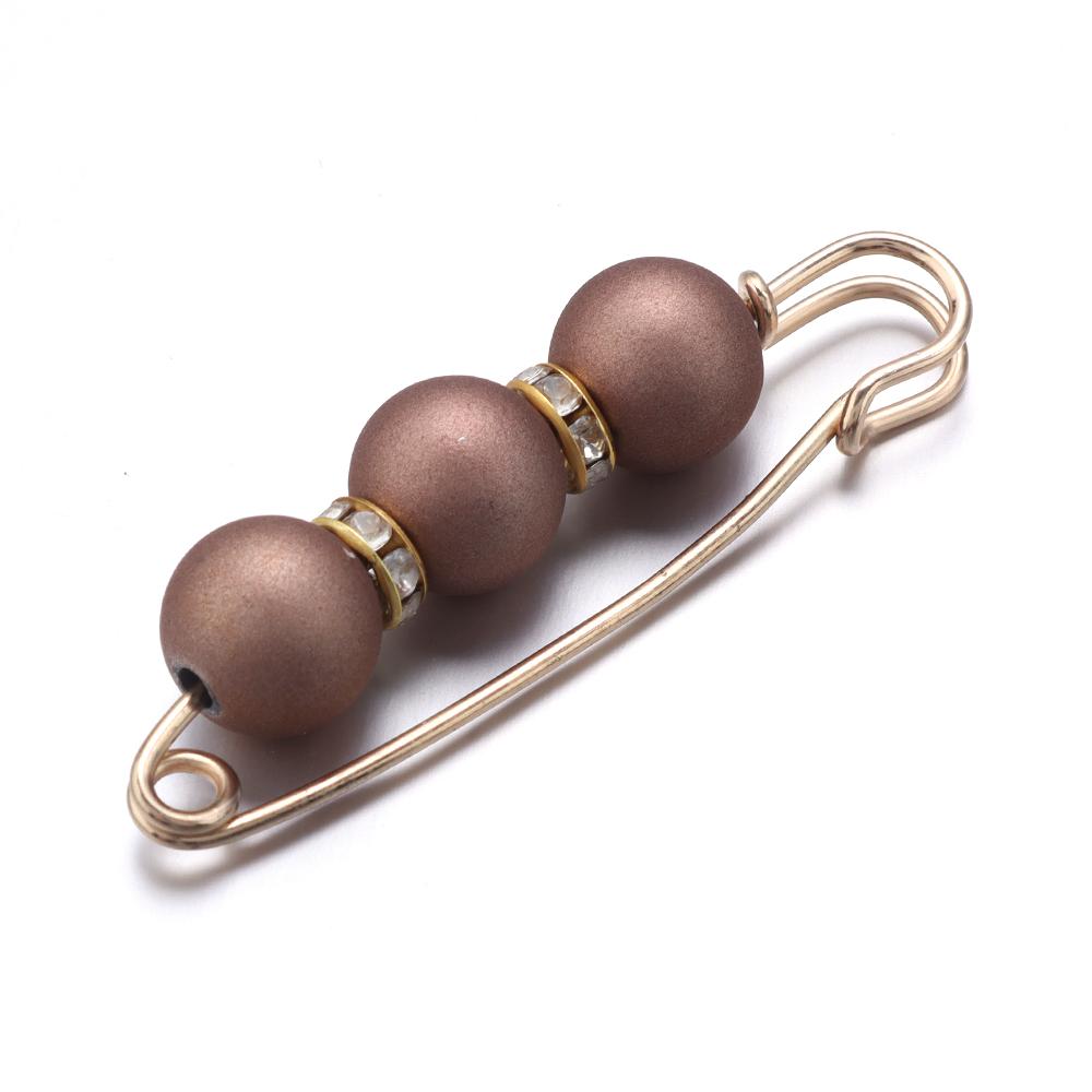 5pcs/Lot Color Imitation Pearl Brooches Rhinestone Pants Fixed Pins for Garment Decoration Waist Clips Brooch Supplies